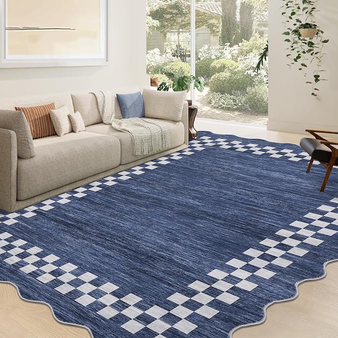 GarveeHome 8x10 Area Rug for Living Room Scalloped Washable Large Bedroom Rug - Image 7