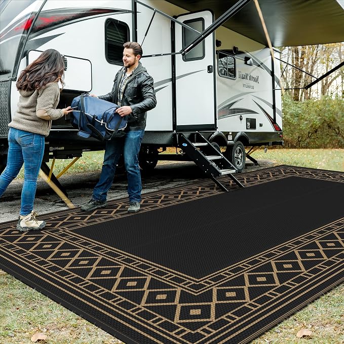 GENIMO Outdoor Rug Waterproof for Patio Decor, Outside Area Mat for Rv - Image 3