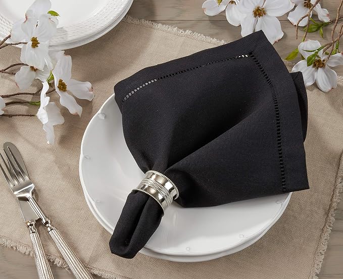 SARO LIFESTYLE Hemstitched Border Dinner Napkin - Image 5