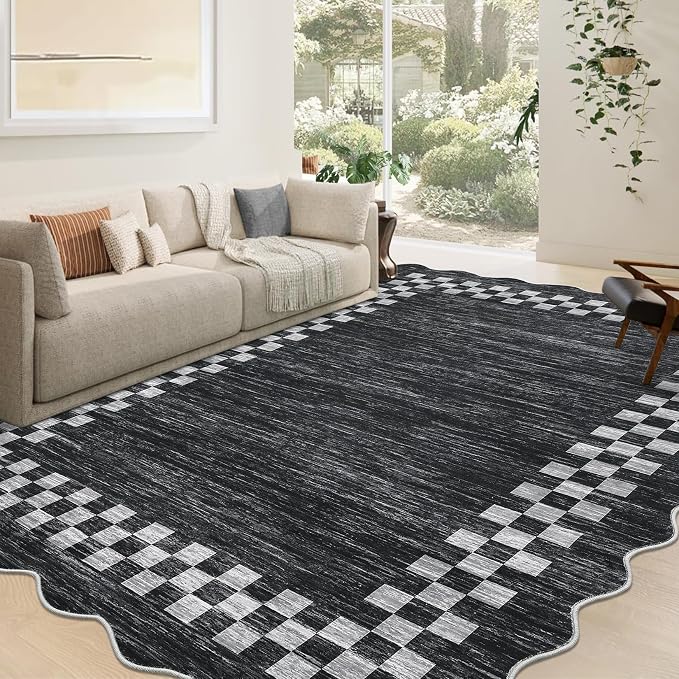 GarveeHome Washable Rug 5x7 for Living Room Large Bedroom Scalloped Rug Non - Image 7