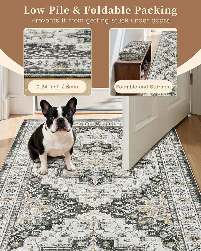 Madane Runner Rugs for Hallway 2x10 Long Washable Non-Slip Hallway Runner Rug - Image 6