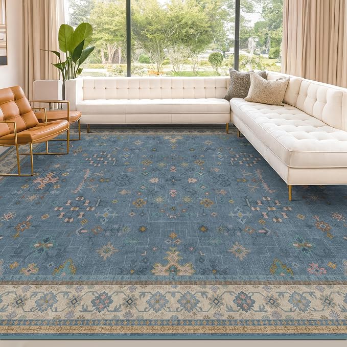 Hazo Haus Blue Big Rugs for Living Room - Image 6