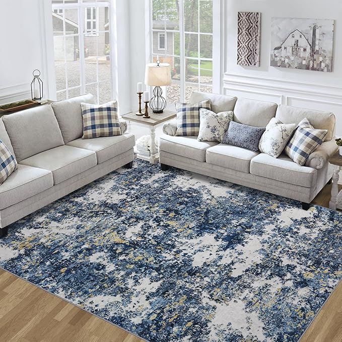 Area Rug 9x12 Living Room: Large Washable Rug by Tosuoka
