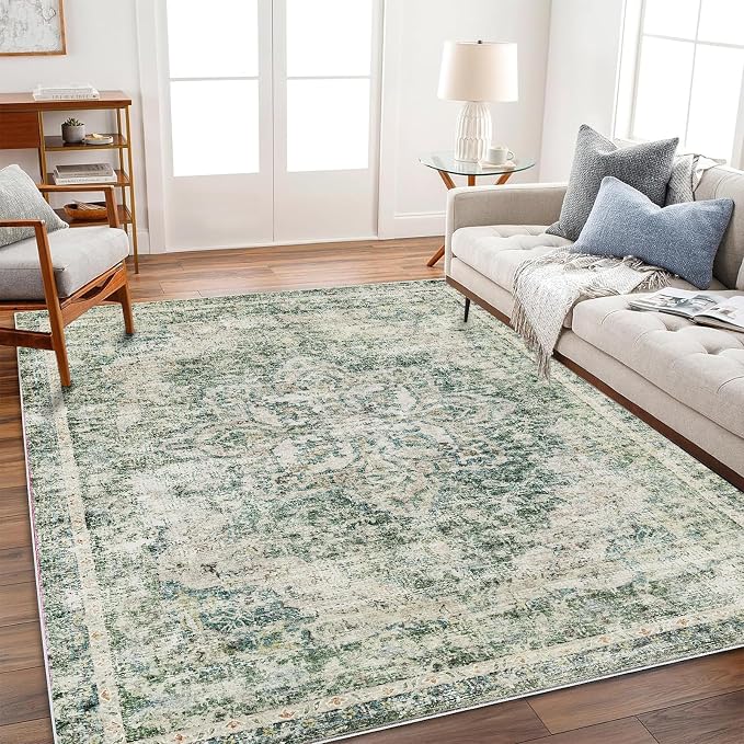 CHAMPLANT Washable Area Rug 4'x6' Vintage Traditional Floor Cover Foldable Thin - Image 2