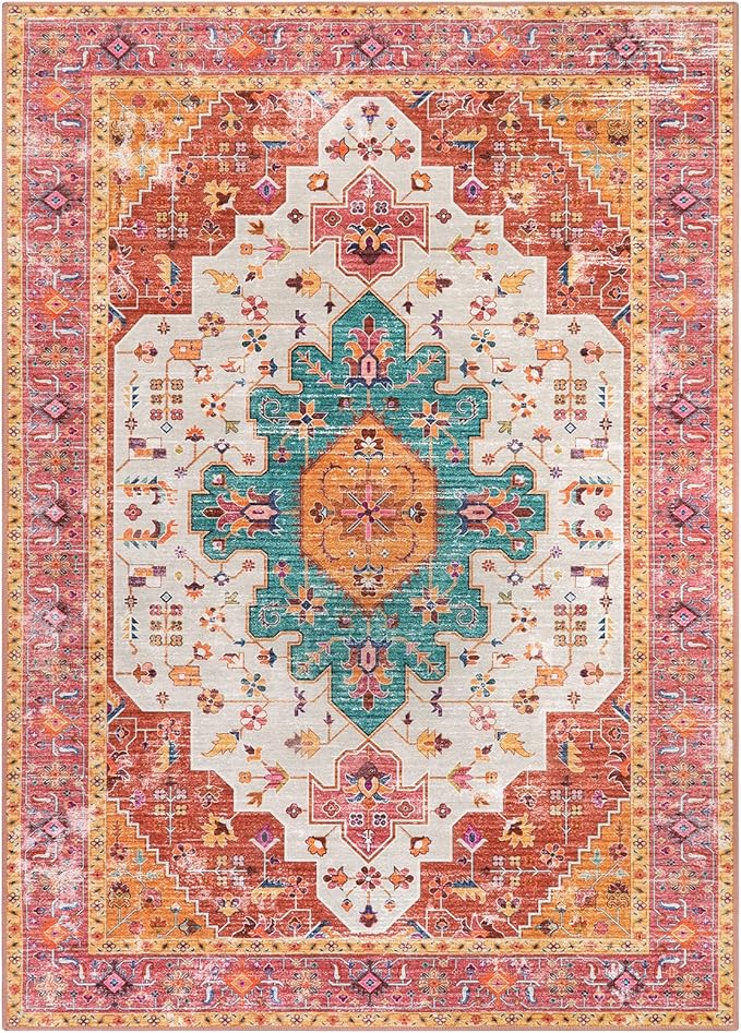 Moynesa Ultra-Thin Washable Vintage Area Rug - Image 6