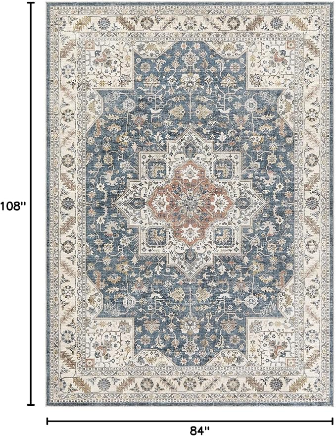 Vintage Living Room Area Rug 7x9 - Image 2
