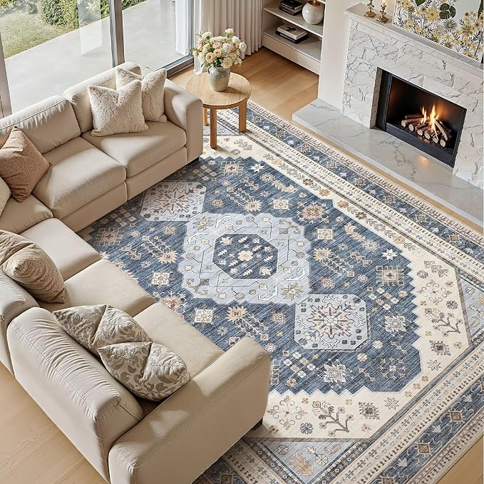 6x9 Washable Area Rug, Large Rugs - Image 6