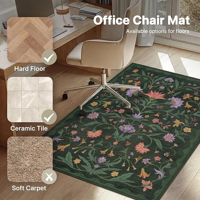 48"x72" Office Chair Mat for Hardwood Tile Floor, Under Desk Carpet Protector - Image 3