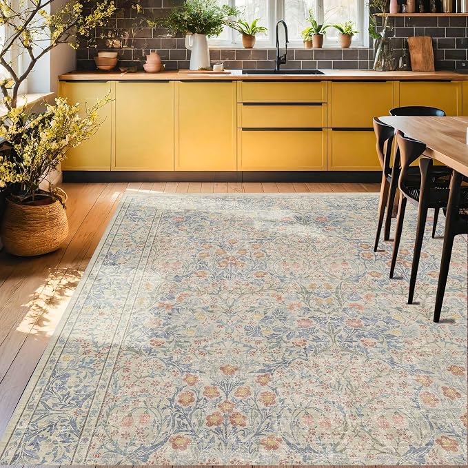 Hazo Haus Washable Dining Room Rugs, 7x9 Area Rug - Image 6