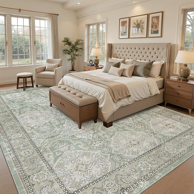 Soalmost 8x10 Area Rugs, Washable Rugs, Large Stain Resistant Area Rug - Image 3