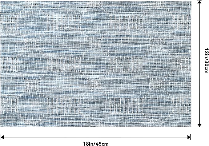 Leetaltree Jacquard Blue Placemats Set of 12 - Image 9