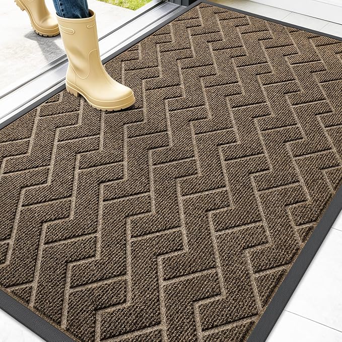 OLANLY Front Door Mat Indoor Outdoor Entrance, Waterproof All-Season, by OLANLY