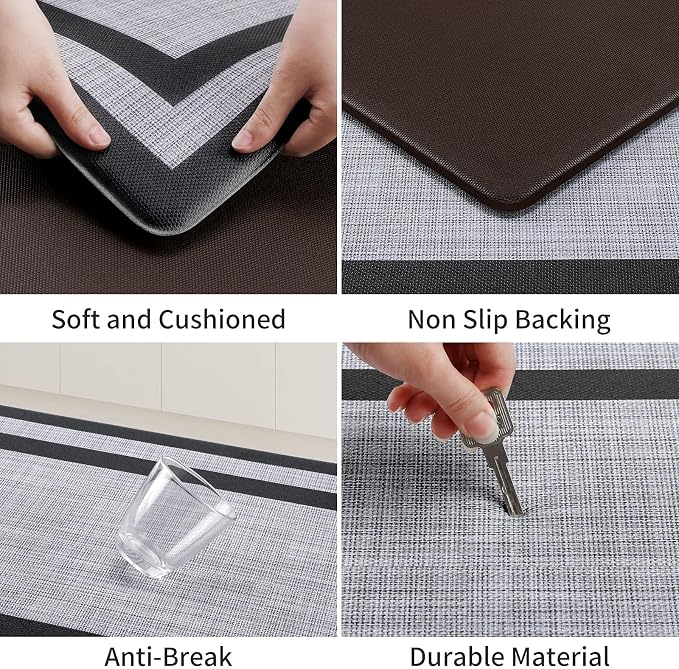 Mattitude Kitchen Mats Set of 2 Cushioned Rugs Anti-Fatigue Mats - Image 4
