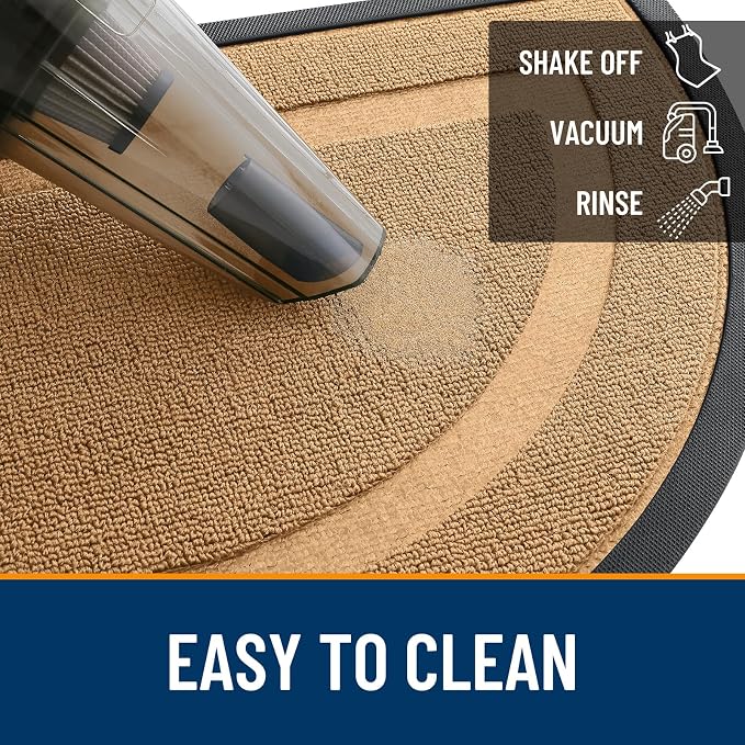 OLANLY Half Circle Door Mat Indoor Outdoor Entrance Welcome, Waterproof - Image 6