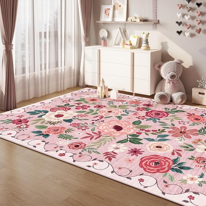 DUKINO 6x9 Area Rug, Floral Rugs - Image 7