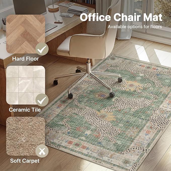 48"x60" Office Chair Mat for Hardwood Tile Floor, Under Desk Carpet Protector - Image 3