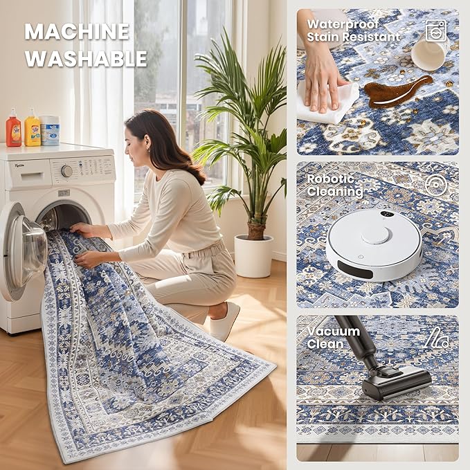zesthome 3x8 Runner Rug Non Slip Washable - Image 6