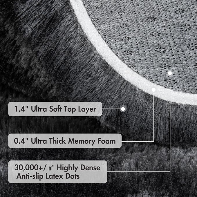 5x8 Ft Large Shag Rugs for Bedroom Living Room for Men Boys, Tie Dyed Ultra - Image 8