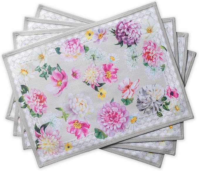 Maison d' Hermine Placemats Set of 4 Reusable 100% Cotton | Cloth Place Mats by MaisondHermine