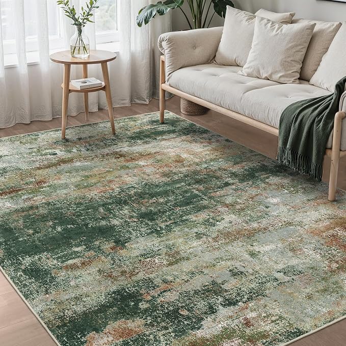 BEIMO Round Rugs 5ft for Living Room Bedroom, Modern Abstract Machine Washable - Image 3