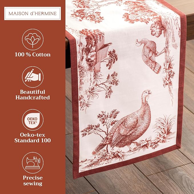 Maison d' Hermine Table Runner 100% Cotton 14.50" x 108" | Table Runners 108 - Image 2
