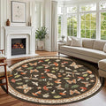 Mushroom Insect 6ft Round Rug Washable Non-Slip Soft Ultra-Thin Boho Circle by ROYHOME