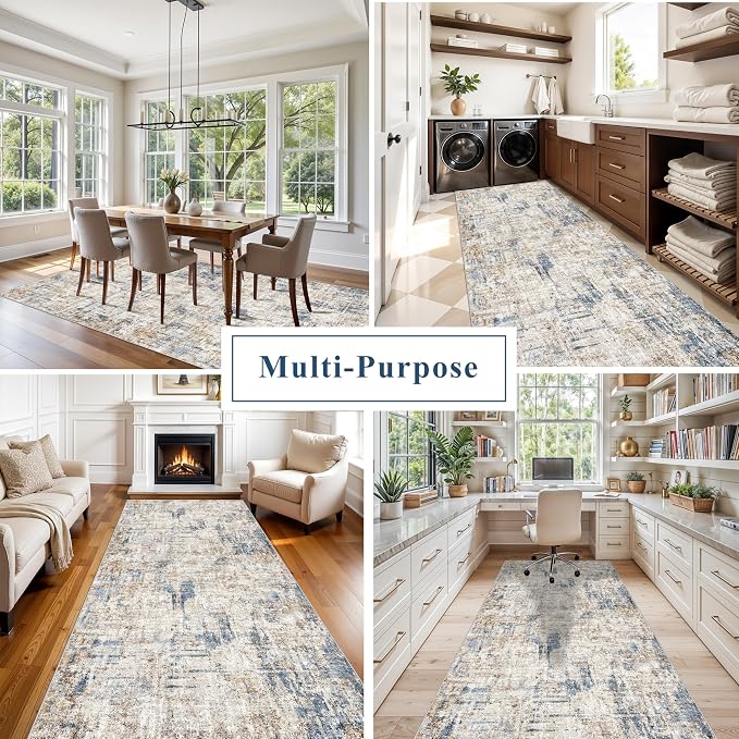 4x10 ft Extra Wide Hallway Rug – Non-Slip Washable Rubber-Backed Large Carpet - Image 4