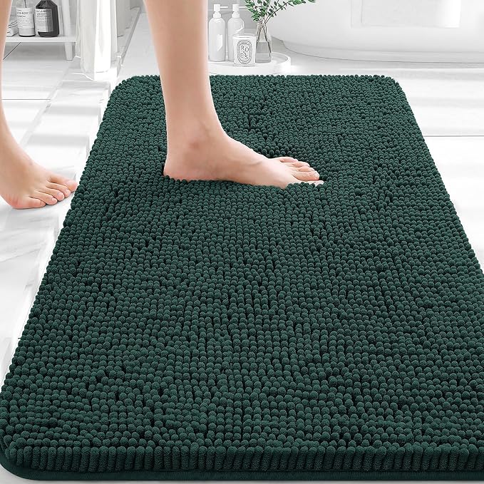 OLANLY Bathroom Rugs 30x20, Extra Soft Absorbent Chenille Bath Rugs, Rubber by OLANLY