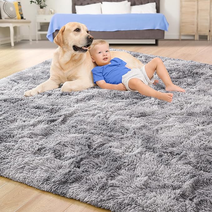 Tepook Soft Fluffy Rugs for Living Room, 5x8 Shaggy Area Rug for Bedroom - Image 4