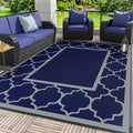 GENIMO Outdoor Rug 5' x 8' Patio Waterproof, Foldable Reversible Plastic Straw by GENIMO