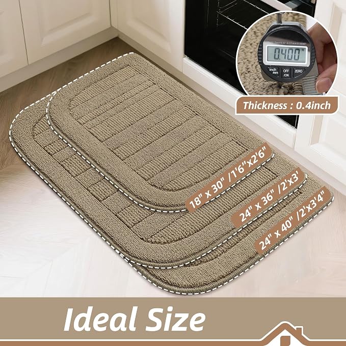 BEQHAUSE 24x36 Inch Kitchen Rug Mat Durable Kitchen Rugs Non-Slip Washable - Image 3