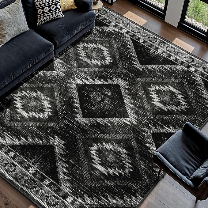 BESTSWEETIE Area Rug 5x8 Rug Machine Washable Non-Slip Low Pile Print Pattern - Image 8