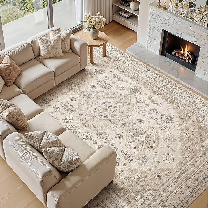 6x9 Washable Area Rug, Large Rugs - Image 7