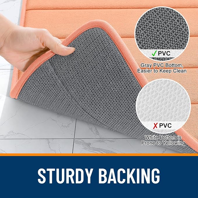 OLANLY Memory Foam Long Bathroom Rugs Runner 47x20, Super Soft Absorbent Bath - Image 7