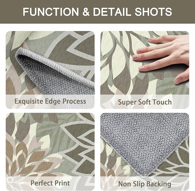 Arenarug 2x3 Washable Small Rug Tropical Botanical Modern Floral Indoor - Image 4
