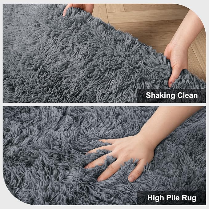 10X14 Large Shag Area Rugs for Living Room Bedroom, Big Soft Purple Fluffy Rug - Image 6