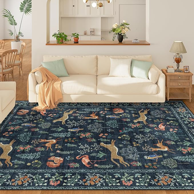 DUKINO 5x7 Rug, Washable Animal Living Room Rug - Image 3