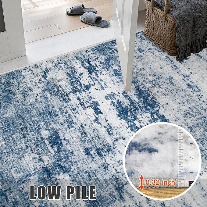 Washable Area Rug 3x10 Entryway Rug: Washable Modern Abstract Soft Thin Rug - Image 7