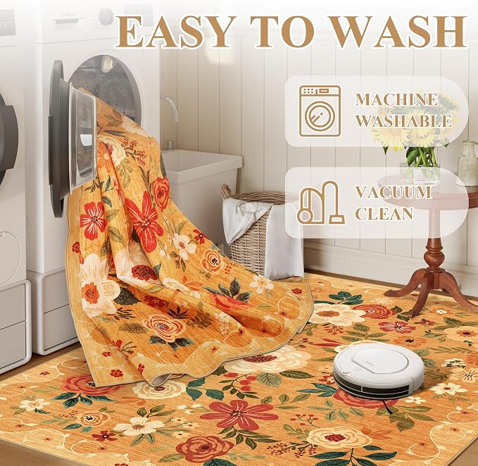 DUKINO 3x8 Runner Rug, Washable Rug - Image 5