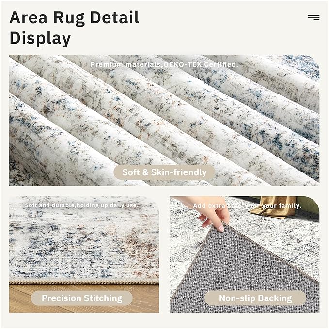 Soalmost Washable Area Rug 8x10, Large Soft Rugs - Image 6