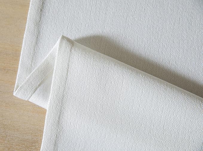 Burlap Style Farmhouse Table Runner, 14x36 Inches White | Thick Durable Fabric - Image 7