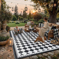 HUGEAR Outdoor Waterproof Rug 8'x10' Plastic Straw Rugs Washable Reversible by HUGEAR