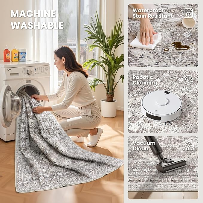 zesthome 7x9 Area Rug, Super Soft Washable Rugs - Image 5