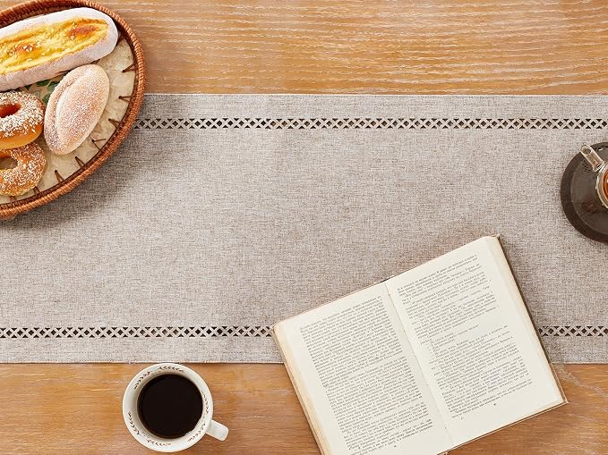 Rustic Burlap Table Runner, Coffee Table Runners 36 inches Long | Double Layer - Image 2