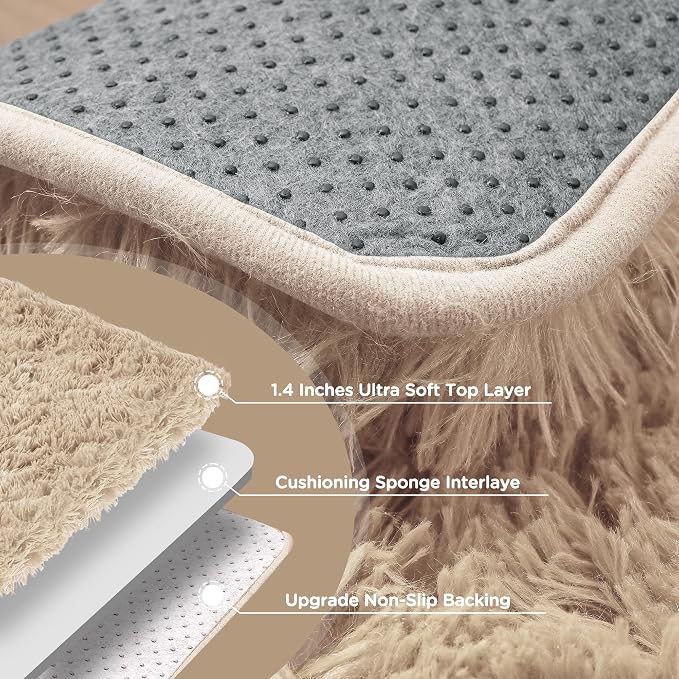 9x12 Beige Area Rugs for Living Room, Large Fluffy Shag Rug for Bedroom Boys - Image 7