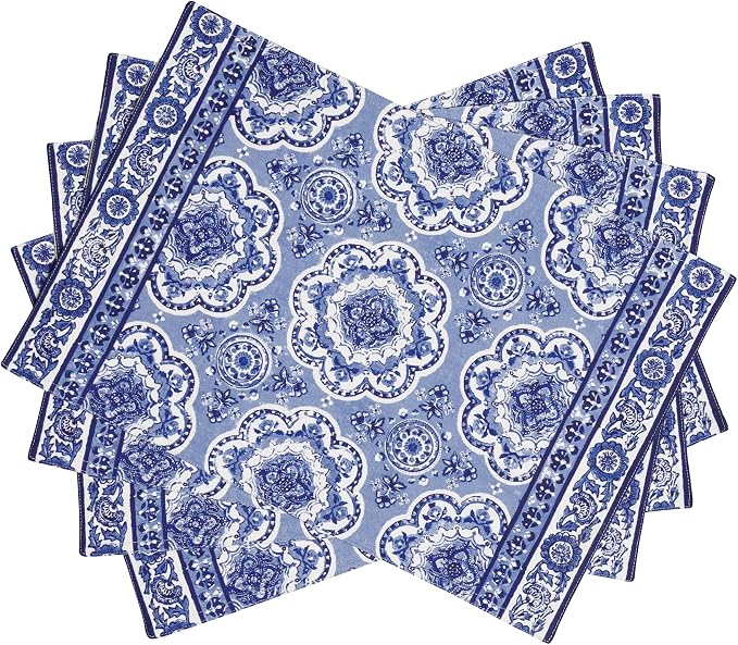 Maison d' Hermine Placemats Set of 4 Reusable 100% Cotton | Cloth Place Mats by MaisondHermine