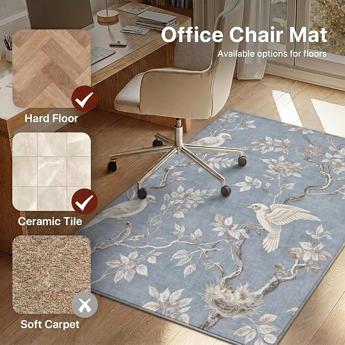 48"x72" Office Chair Mat for Hardwood Tile Floor, Under Desk Carpet Protector - Image 3
