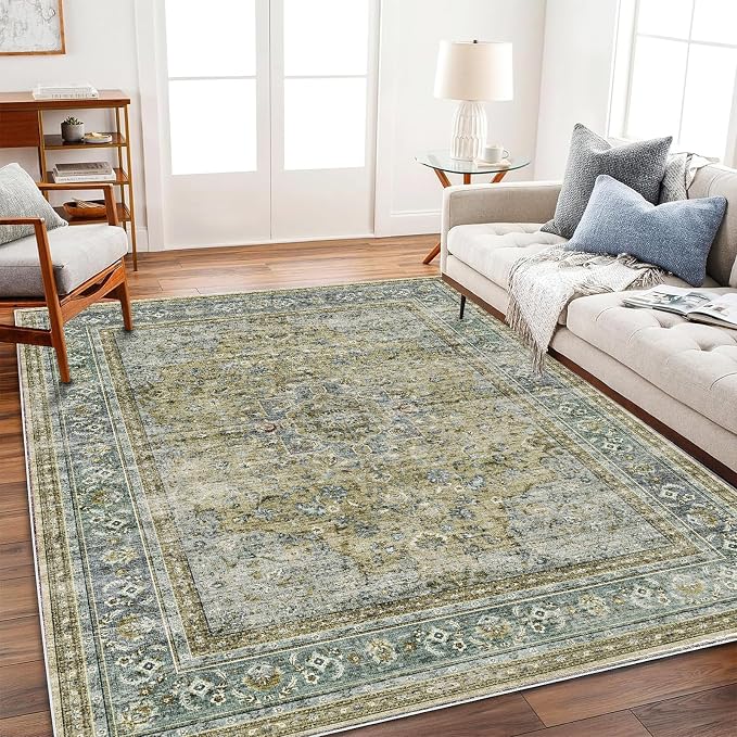 CHAMPLANT Washable Area Rug 4'x6' Traditional Floor Cover Foldable Thin Rugs - Image 2