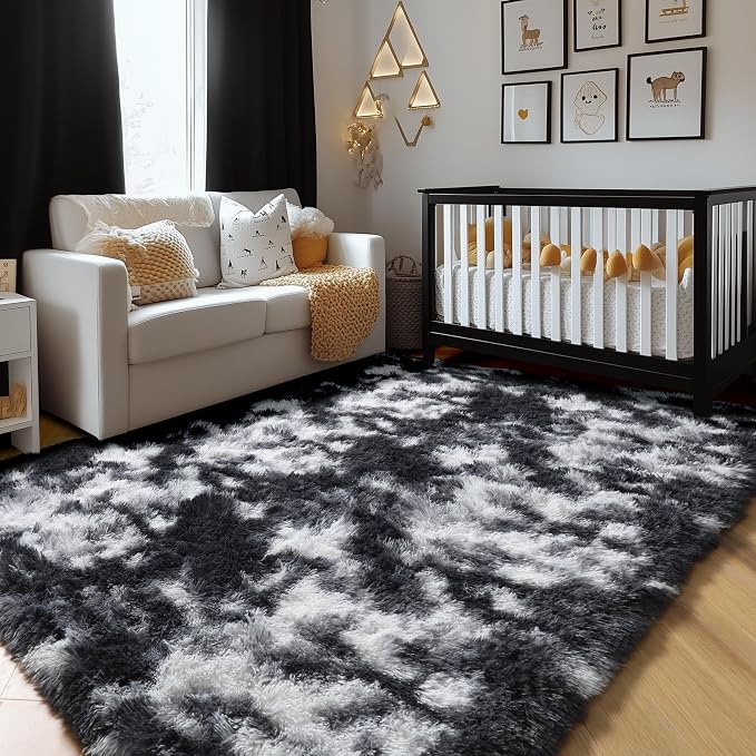 Amdrebio Black White Grey Area Rugs - Image 6