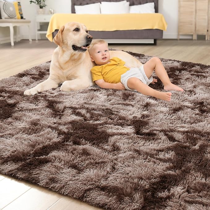 Tepook Soft Fluffy Rugs for Living Room, 5x8 Shaggy Area Rug for Bedroom - Image 4